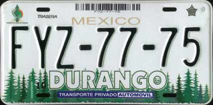 Dgo Mex #FYZ-77-75